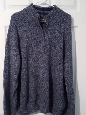 Eddie Bauer Navy Heather Quarter-Zip Sweater